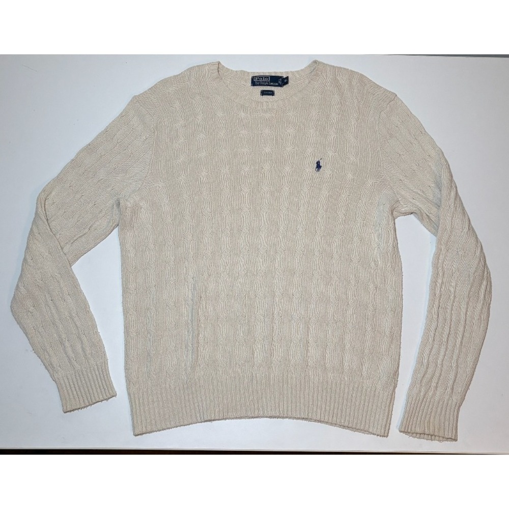 Ralph Lauren Polo Men's 100% Silk Sweater | Cream | XL